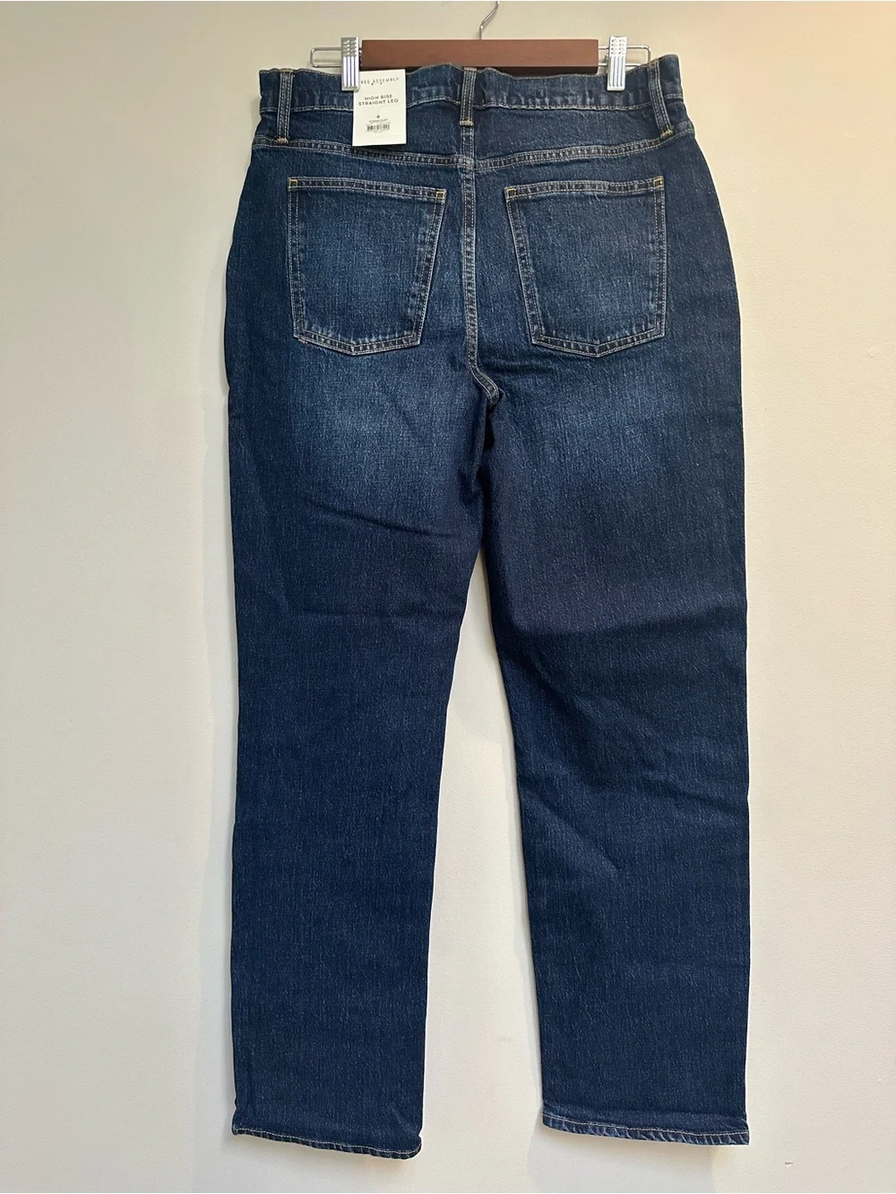 NWT Free Assembly High Rise Straight Leg Jeans 2 Pair Size 8 Dark/Indigo Wash